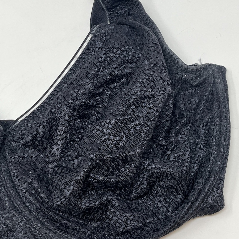 Ekouaer Womens 40H Underwire Lace Mesh Bra Black Full Coverage Support - Picture 3 of 12